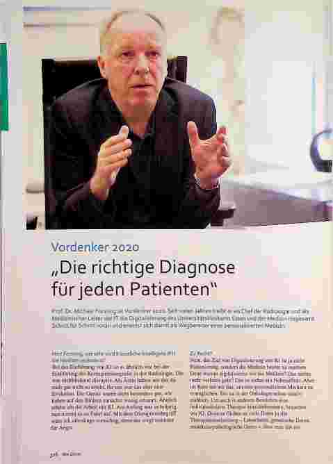 Vorschauseite 1: Vordenker 2020 „Die richtige Diagnose für jeden Patienten"