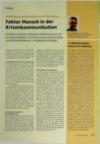 Vorschauseite 1: Faktor Mensch in der Krisenkommunikation