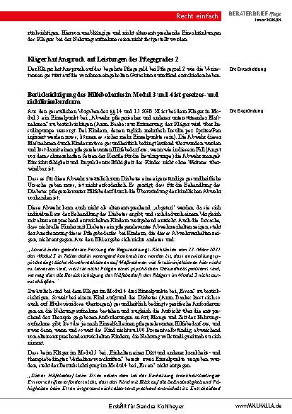 Vorschauseite 3: Beraterbrief Pflege Heft 1-2025