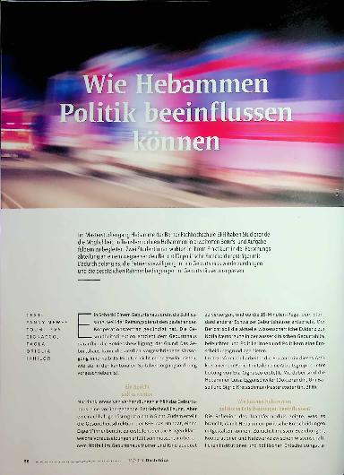 Vorschauseite 1: Wie Hebammen Politik beeinflussen können