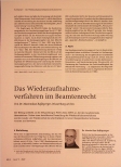 Vorschauseite 1: Das Wiederaufnahmeverfahren im Beamtenrecht