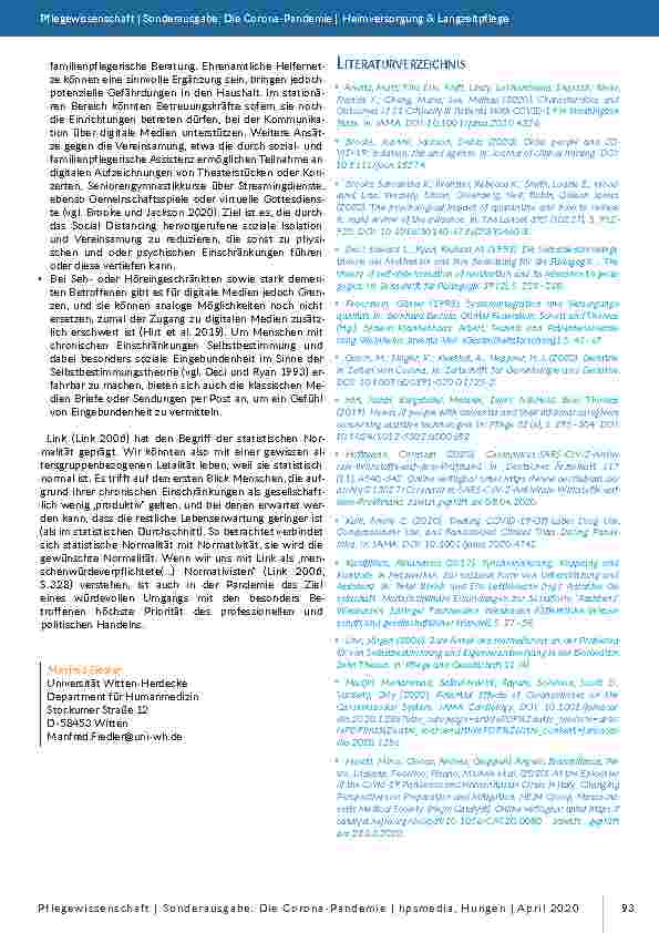 Vorschauseite 3: Positionspapier: Schutz chronisch kranker Menschen vor COVID-19 – eine Aufgabe für mehr als ein paar Monate!
