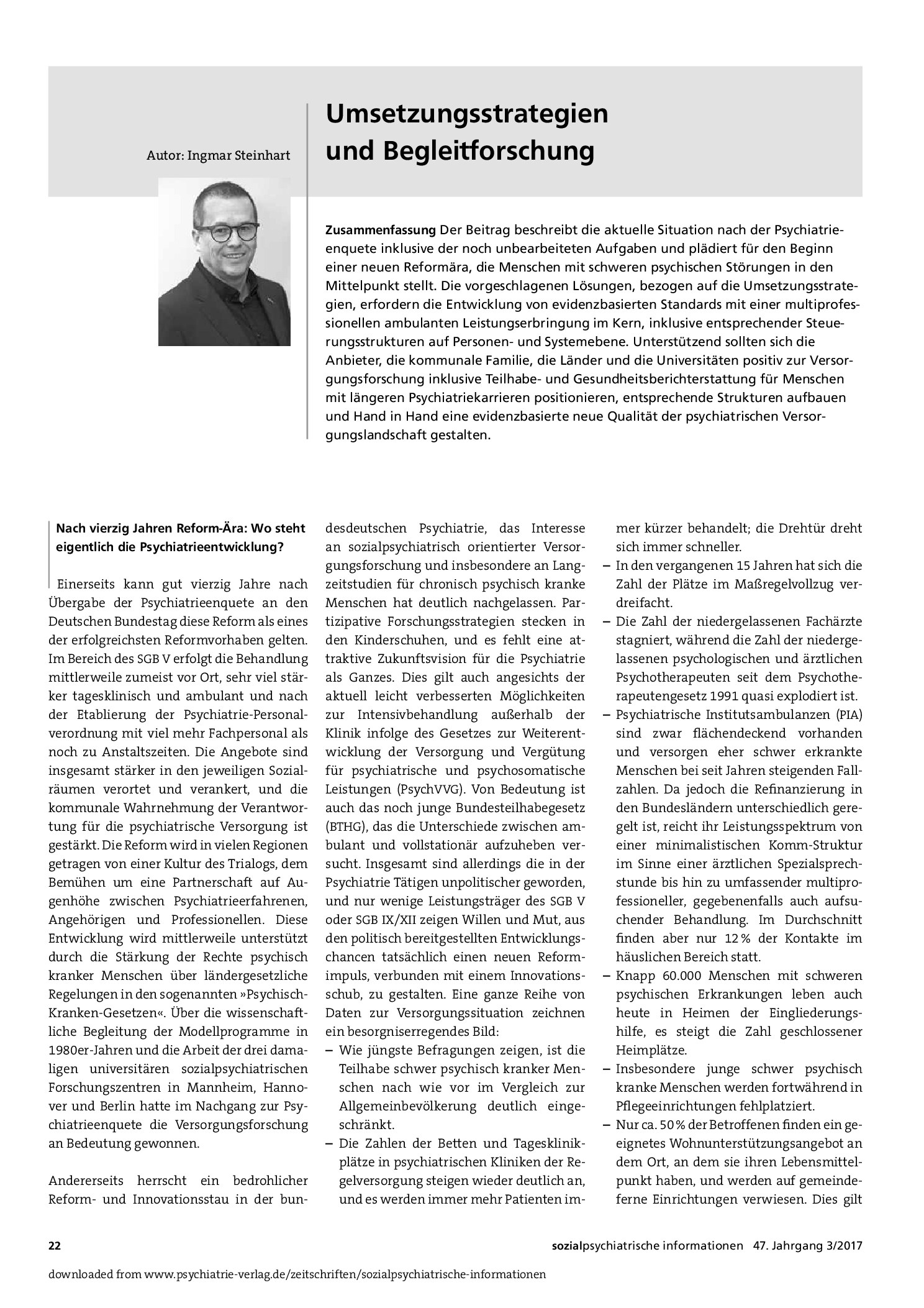 Vorschauseite 1: Umsetzungsstrategien und Begleitforschung