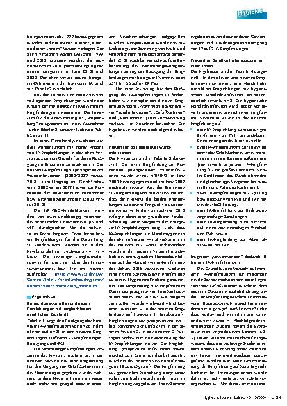 Vorschauseite 4: Rückgang von KRINKO-Empfehlungen der Kategorie IA: Eine Analyse der möglichen Gründe