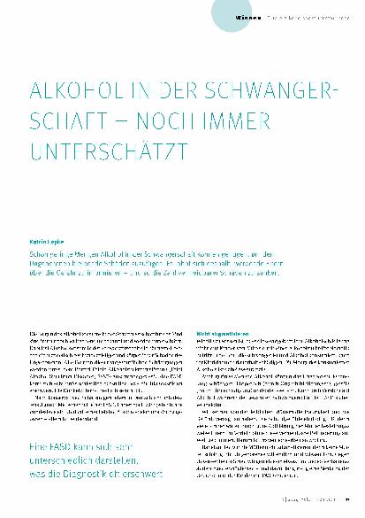Vorschauseite 2: Alkohol in der Schwangerschaft - noch immer unterschätzt