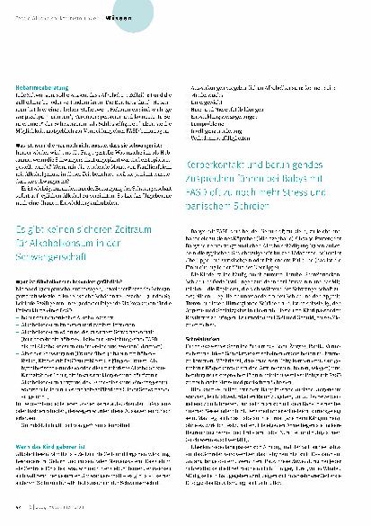 Vorschauseite 3: Alkohol in der Schwangerschaft - noch immer unterschätzt