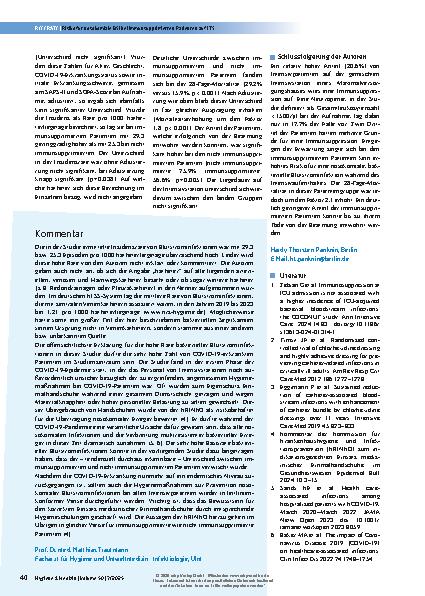 Vorschauseite 3: Haben immunsupprimierte Patienten ein erhöhtes Risiko für nosokomiale Blutstrominfektionen? Studienergebnisse einer französischen Intensivstation