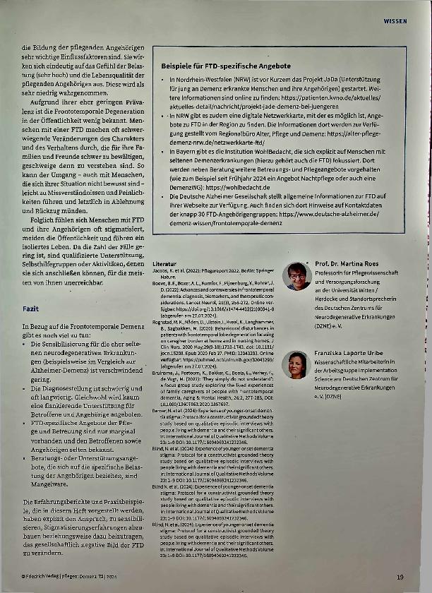 Vorschauseite 6: Menschen mit einer Frontotemporalen Demenz
