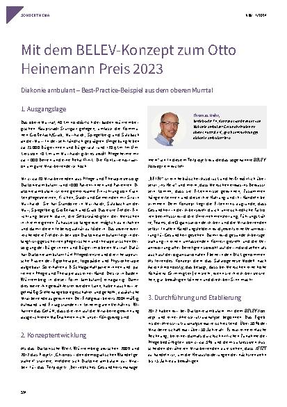 Vorschauseite 1: Mit dem BELLEV-Konzept zum Otto Heinemann Preis 2023