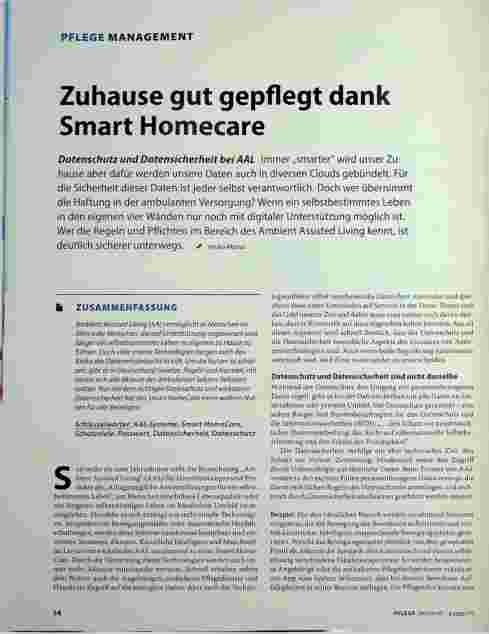 Vorschauseite 1: Zuhause gut gepflegt dank Smart Homecare