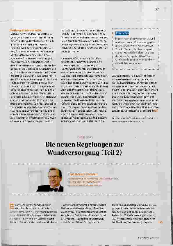 Vorschauseite 1: Die neuen Regelungen zur Wundversorgung (Teil 2)