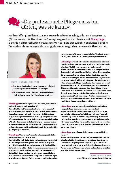 Vorschauseite 1: »Die professionelle Pflege muss tun dürfen, was sie kann. «