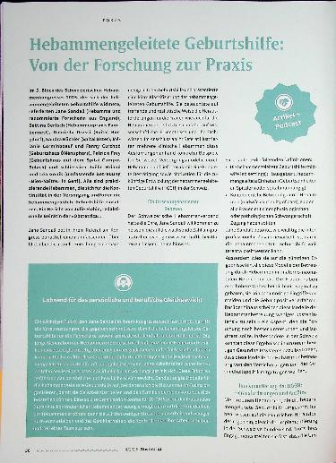 Vorschauseite 1: Hebammengeleitete Geburtshilfe: Von der Forschung zur Praxis