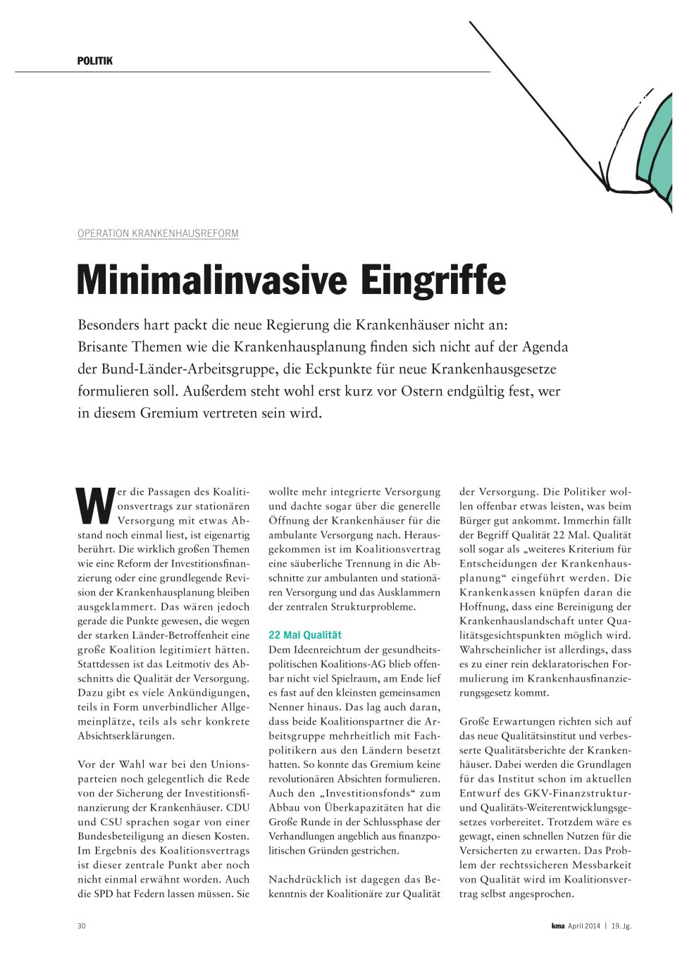 Vorschauseite 1: Minimalinvasive Eingriffe