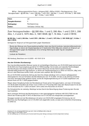 Vorschauseite 1: Zum Verzugsschaden – §§ 280 Abs. 1 und 2,