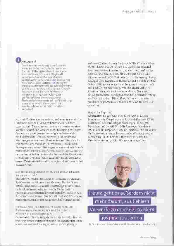 Vorschauseite 2: Patientensicherheit Zeigen statt verstecken