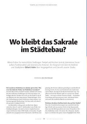 Vorschauseite 1: Wo bleibt das Sakrale im Städtebau?