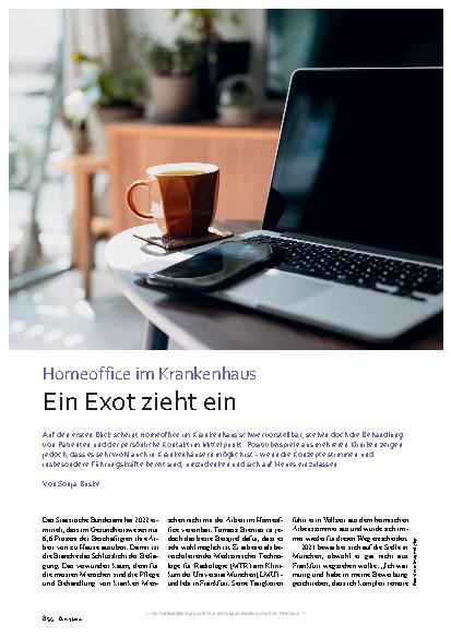 Vorschauseite 1: Homeoffice im Krankenhaus: Ein Exot zieht ein