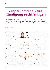 Vorschauseite 1: Zuspätkommen kann Kündigung rechtfertigen.