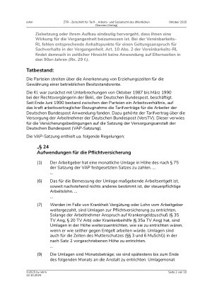 Vorschauseite 2: Mittelbare Diskriminierung wegen des Geschlechts – Erziehungsurlaub – umlagefähige Monate ohne Entgeltanspruch