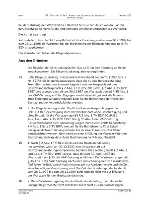 Vorschauseite 6: Mittelbare Diskriminierung wegen des Geschlechts – Erziehungsurlaub – umlagefähige Monate ohne Entgeltanspruch