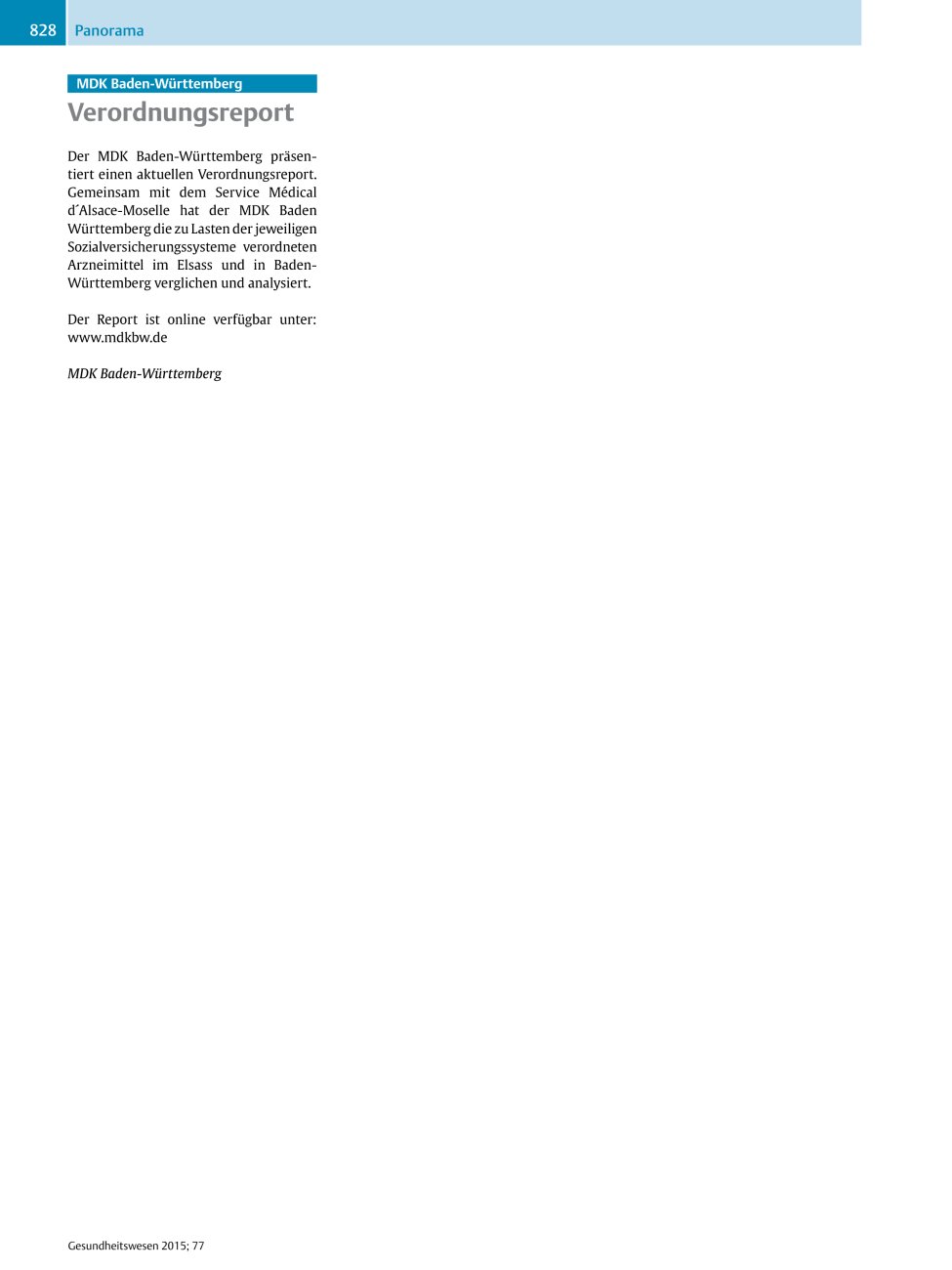 Vorschauseite 1: Verordnungsreport
