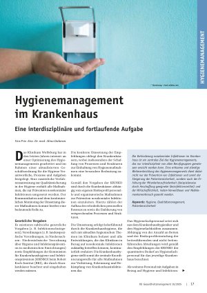 Vorschauseite 1: Hygienemanagement im Krankenhaus Eine interdisziplinäre und fortlaufende Aufgabe