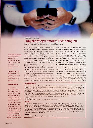 Vorschauseite 1: Langzeitpflege: Smarte Technologien - Potenziale und Herausforderungen in der Pflegepraxis