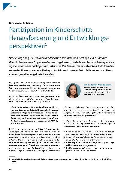 Vorschauseite 1: Partizipation im Kinderschutz: Herausforderung und Entwicklungs-perspektiven