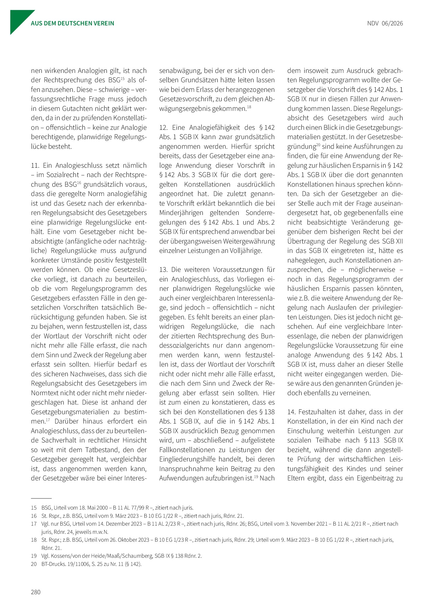 Vorschauseite 4: (Analoge) Anwendung der Regelung des § 142 Abs. 1 SGB IX zur häuslichen Ersparnis nach Einschulung der leistungsberechtigten Person und damit dem Wegfall der privilegierten Leistu…