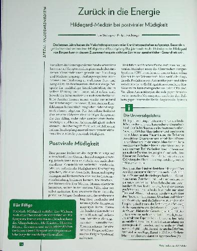 Vorschauseite 1: Zurück in die Energie Hildegard-Medizin bei postviraler Müdigkeit