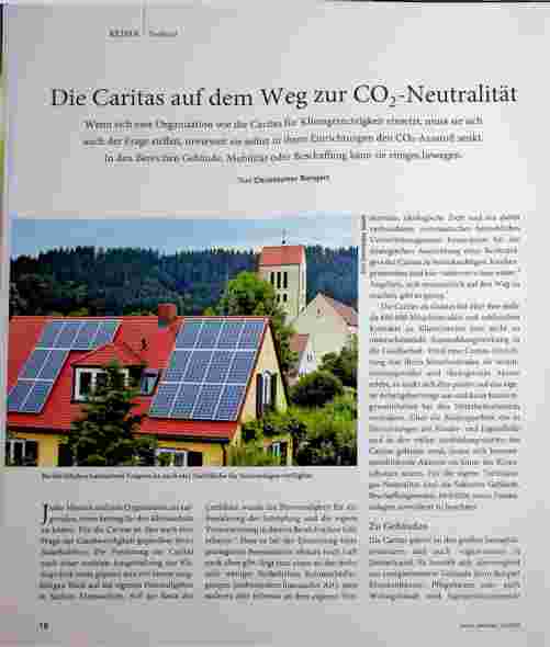 Vorschauseite 1: Die Caritas auf dem Weg zur CO2-Neutralität