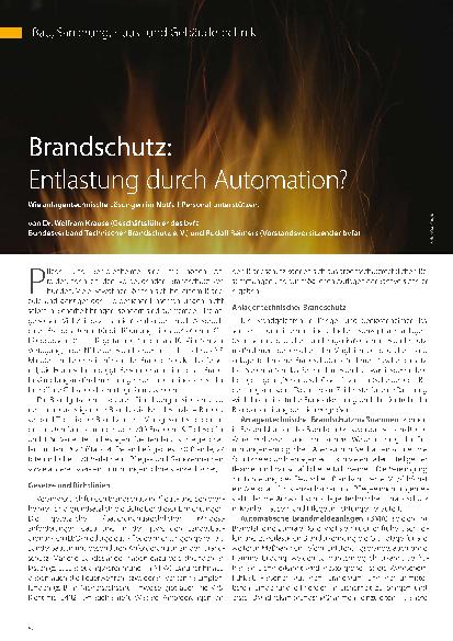 Vorschauseite 1: Brandschutz: Entlastung durch Automatisierung?