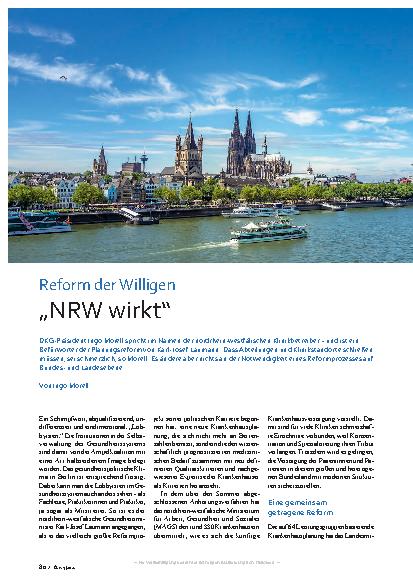 Vorschauseite 1: Reform der Willigen „NRW wirkt“