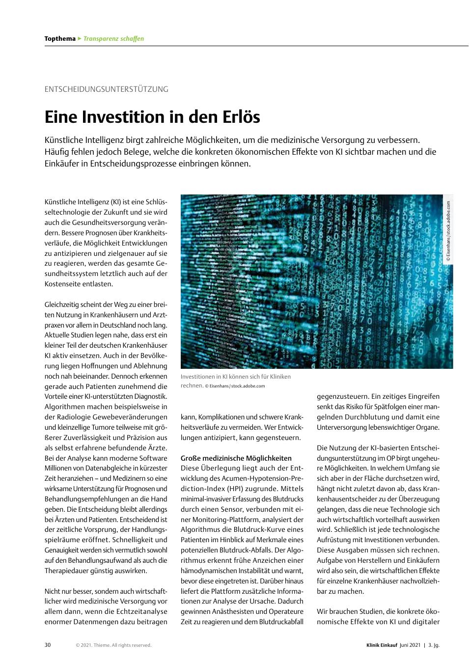 Vorschauseite 1: Entscheidungsunterstützung: Eine Investition in den Ertrag