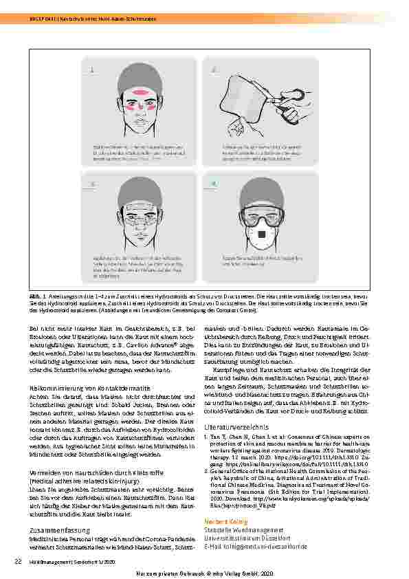 Vorschauseite 2: Hautpflege und Hautschutz bei irritierter Haut unter Mund-Nasen-Schutzmasken und -brillen