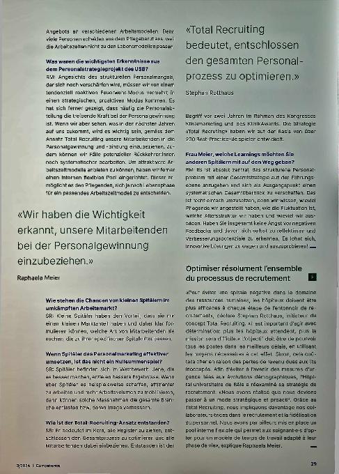 Vorschauseite 2: «Wenn Spitäler in die Abwärtsspirale geraten, wird es teuer.»