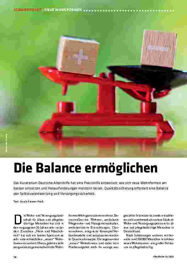 Vorschauseite 1: Die Balance ermöglichen