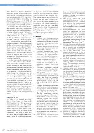 Vorschauseite 3: Ist Enterococcus faecium wirklich der Prüforganismus für alle chemothermischen Verfahren? *