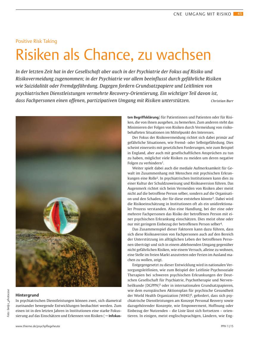 Vorschauseite 1: Risiken als Chance, zu wachsen