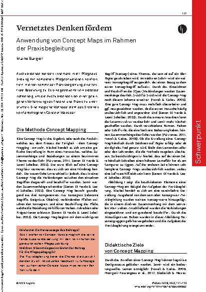 Vorschauseite 1: Vernetztes Denken fördern Anwendung von Concept Maps im Rahmen der Praxisbegleitung
