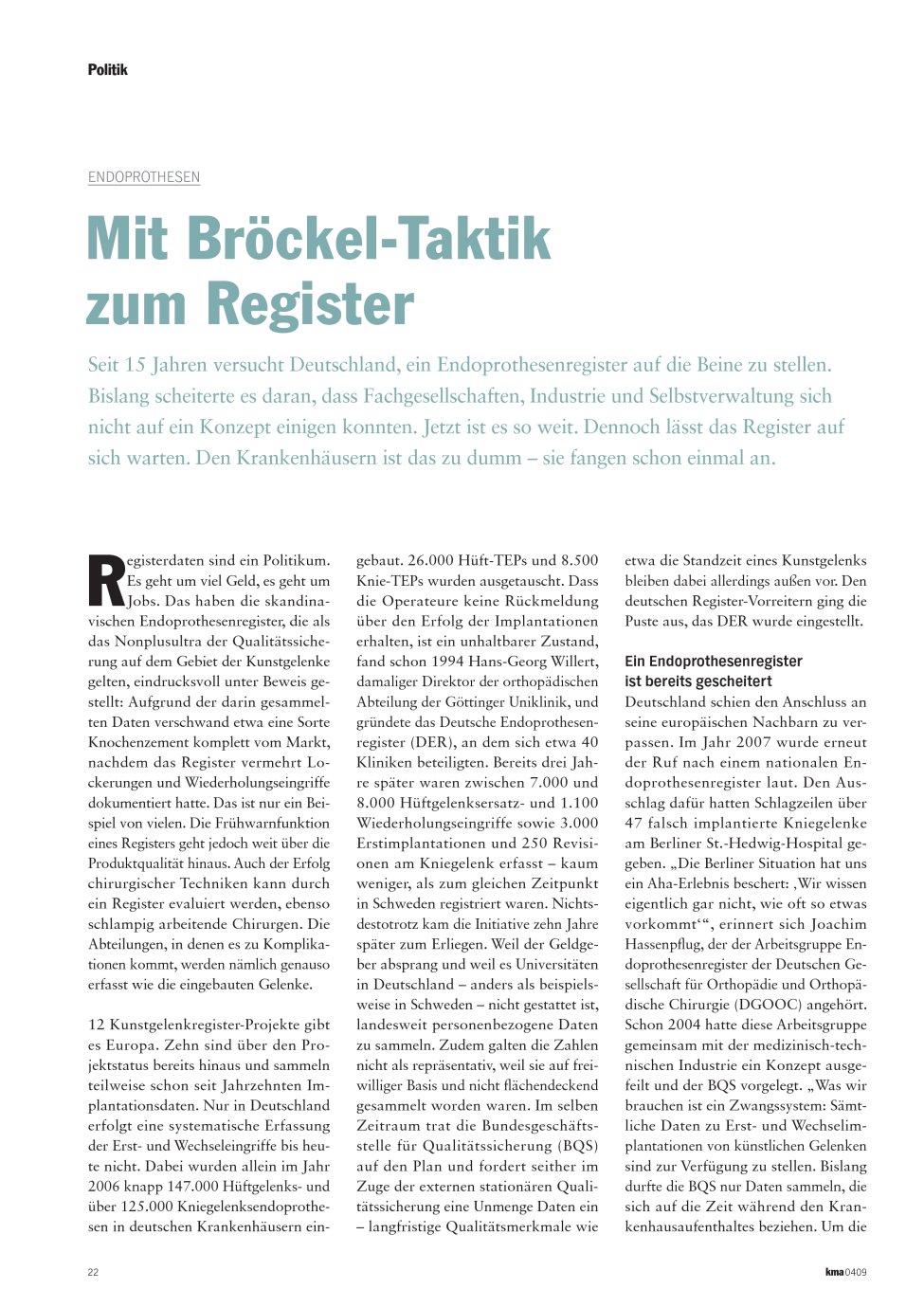 Vorschauseite 1: Mit Bröckel-Taktik zum Register