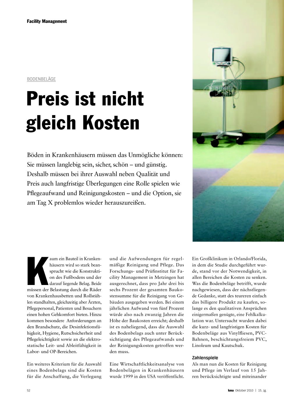 Vorschauseite 1: Preis ist nicht gleich Kosten