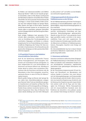 Vorschauseite 4: Künstliche Intelligenz in der Rechercheund Publikationsberatung Ein Praxisbericht zu Serviceangeboten der Universitätsbibliothek Graz