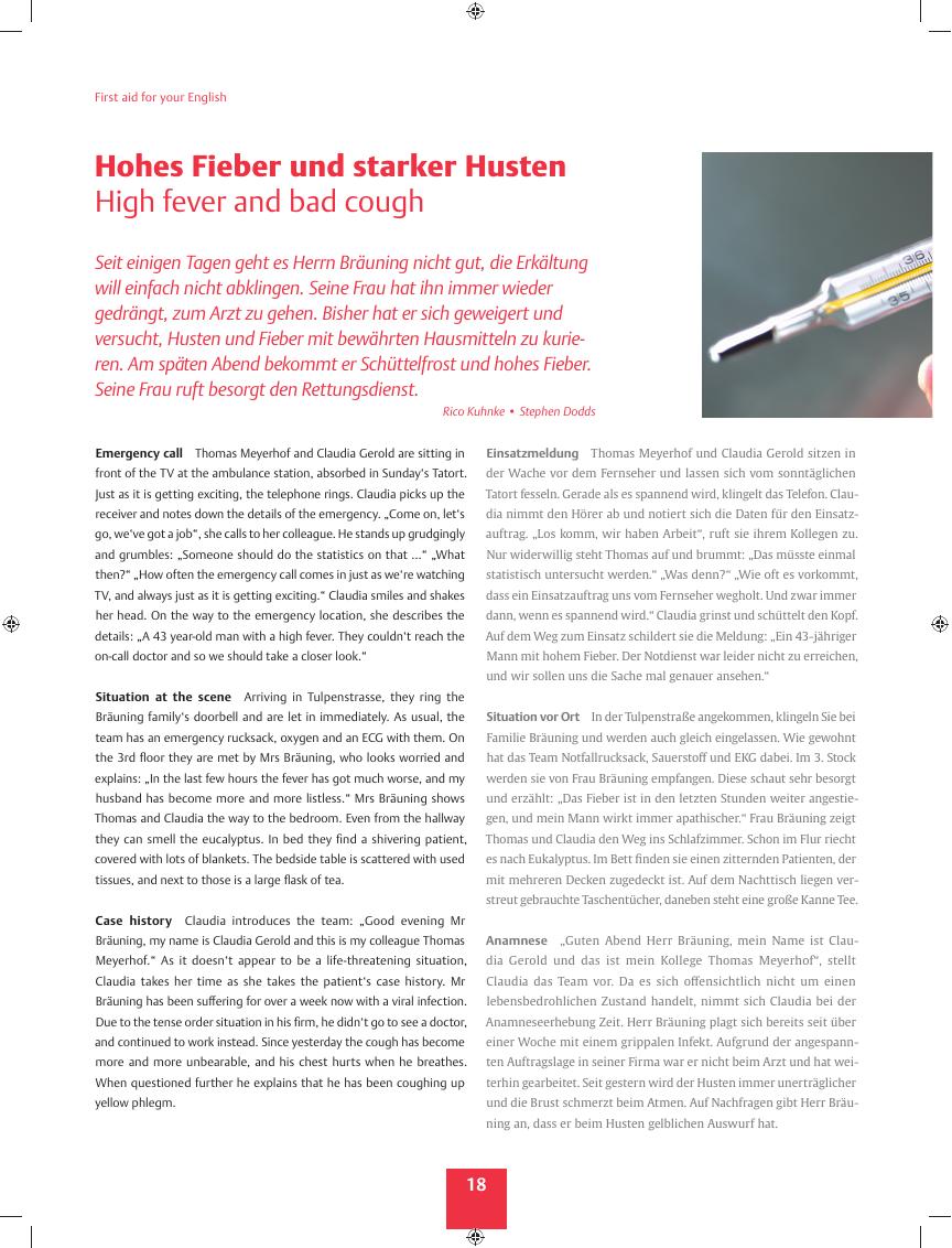 Vorschauseite 1: Hohes Fieber und starker Husten ? High fever and bad cough