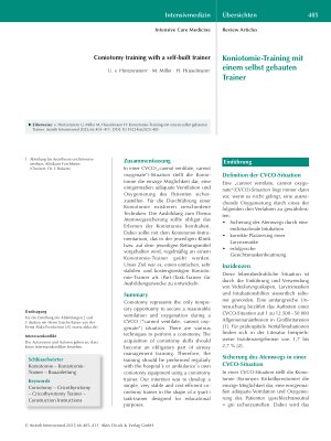 Vorschauseite 1: Koniotomie-Training mit einem selbst gebauten Trainer