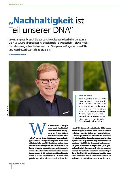 Vorschauseite 1: „Nachhaltigkeit ist Teil unserer DNA“