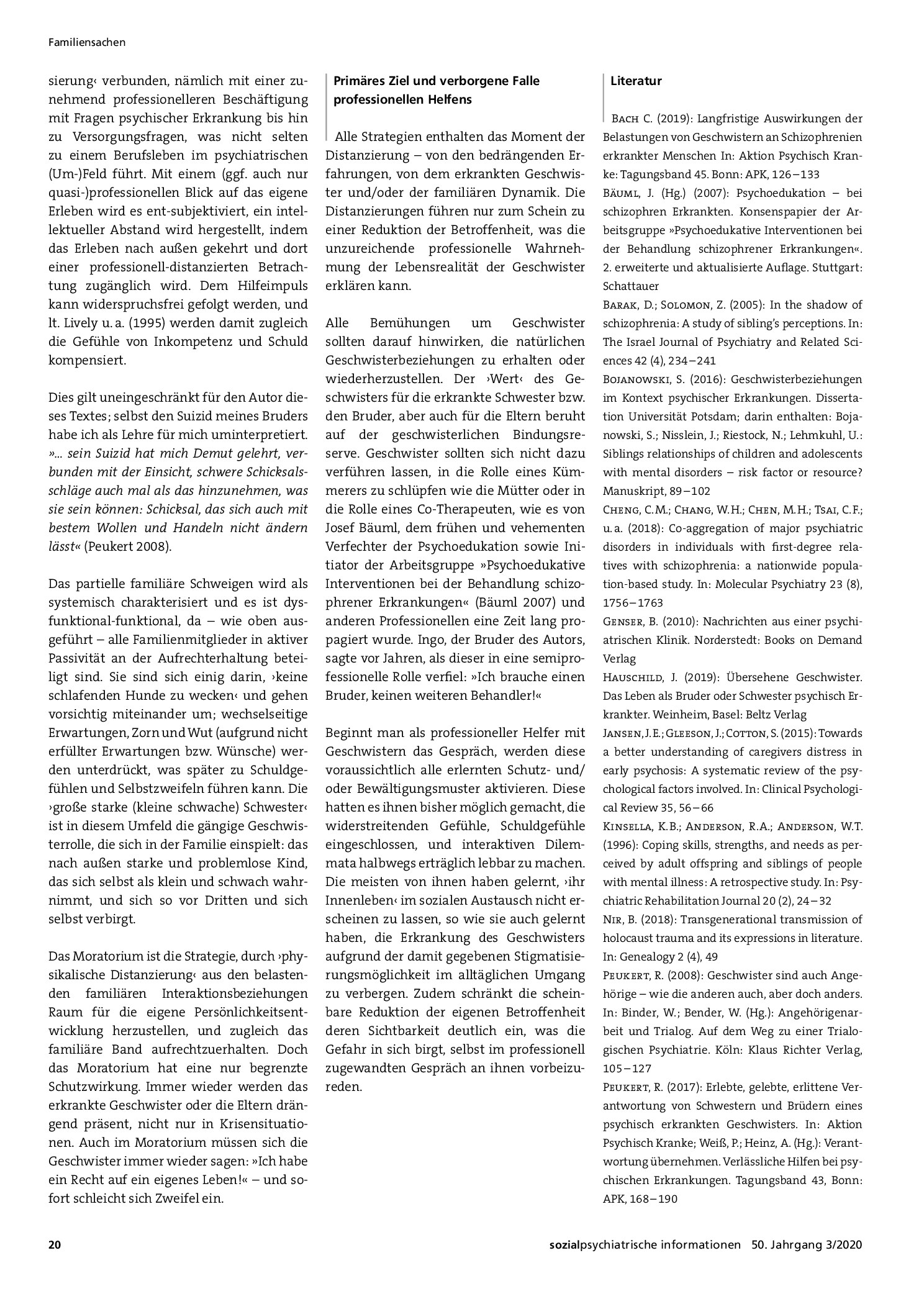Vorschauseite 4: Die Verborgenen und sich selbst Verbergenden: Geschwister psychisch erkrankter Menschen