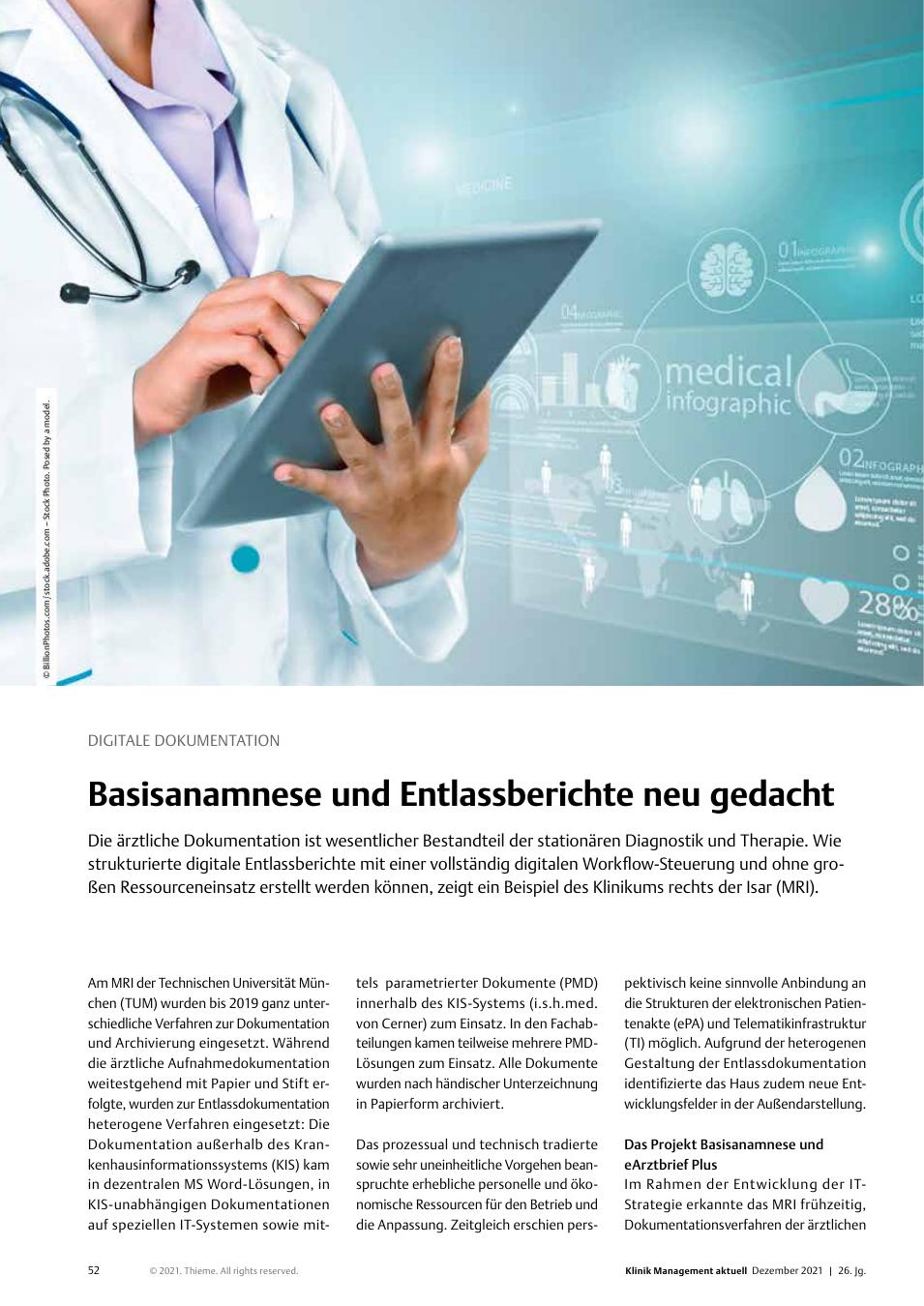 Vorschauseite 1: Digitale Dokumentation: Basisanamnese und Entlassberichte neu gedacht