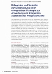 Vorschauseite 1: Kategorien und Variablen zur Einschätzung einer erfolgreichen Strategie zur Anwerbung und Integration ausländischer Pflegefachkräfte